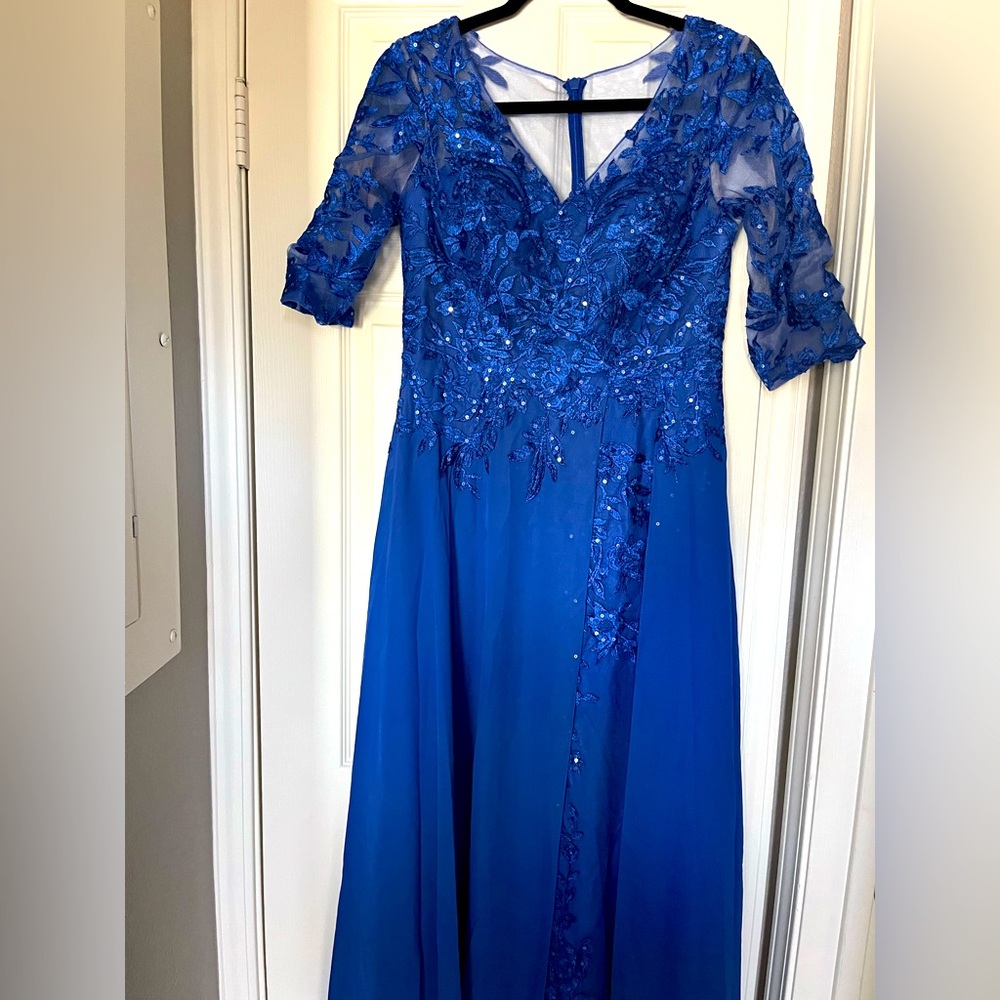 JJs House Royal Blue Lace Wedding Dress